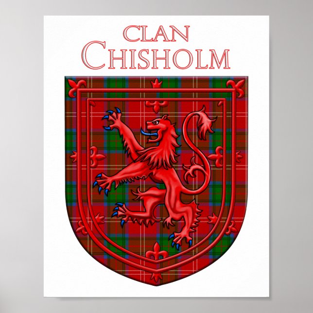 Chisholm Tartan Scottish Play Lejon Rampant Poster (Framsidan)