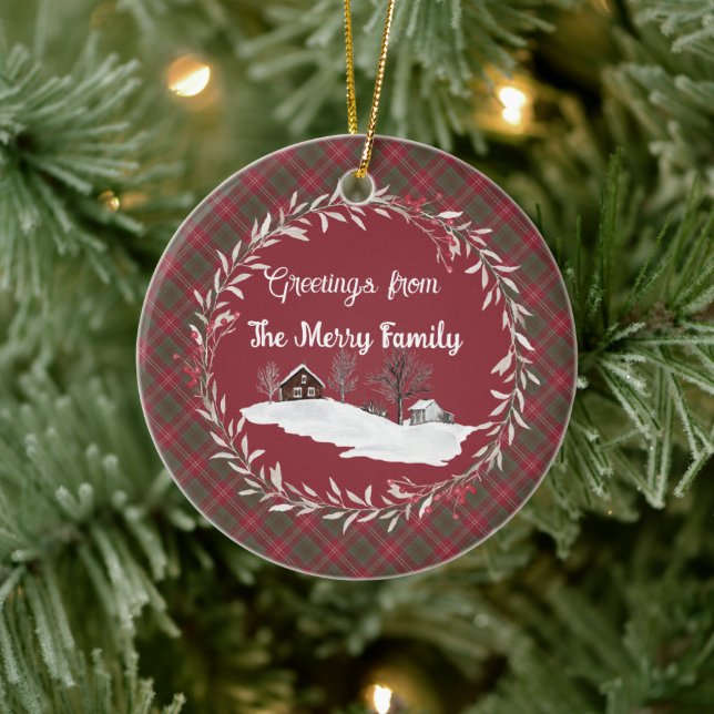 Chisholm Weasted Original Scottish Tartan Julgransprydnad Keramik (Träd)
