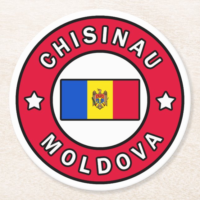Chisinau Moldova Underlägg Papper Rund (Framsidan)