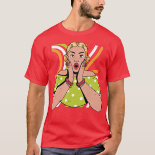 Chisme Art Porträtt i Young Woman Gossip AT T Shirt