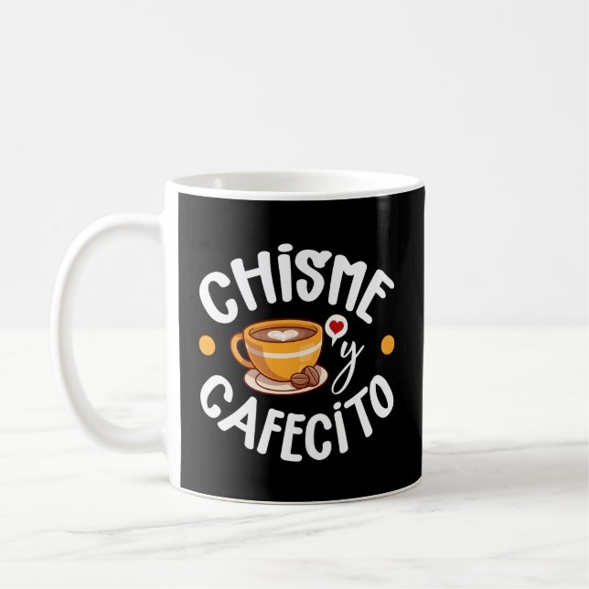 Chisme Y Cafecito Latina Mamma Spanska Mamma-kaffe Kaffemugg (Vänster)