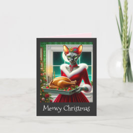 Chistmas-kort | Sphynx Cat Dam Julafton Turkiet Kort