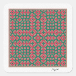 Chistmas Thned, Hitomezashi inspirerade Tile Fyrkantigt Klistermärke