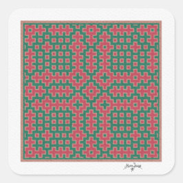 Chistmas Thned, Hitomezashi inspirerade Tile Fyrkantigt Klistermärke