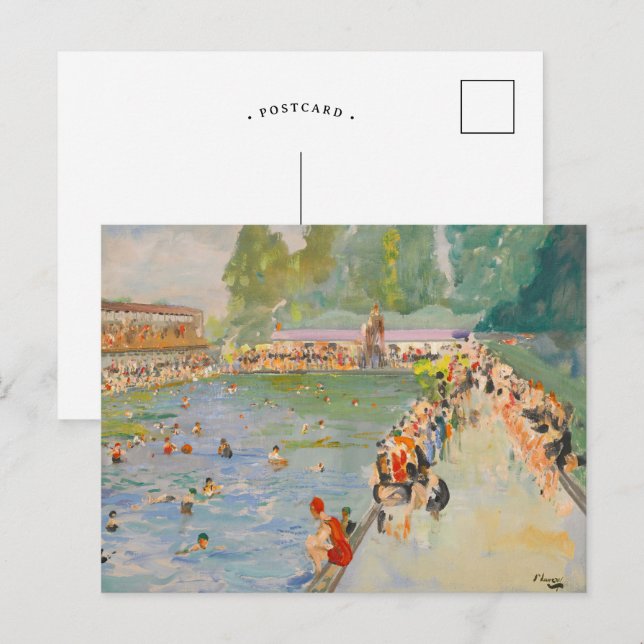 Chiswick Baths | Sir John Lavery Vykort (Fram/baksida)