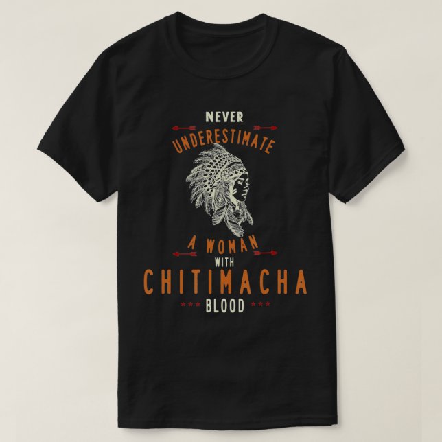 Chitimacha Native Indian Woman No Underes T Shirt (Design framsida)