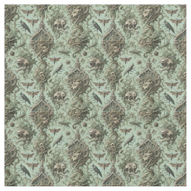 Chitinous Elegy - Gothic Victorian Dense Tile Tyg (Närbild)