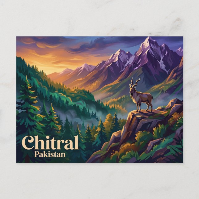 Chitral Gol nationalpark Pakistan Vykort (Framsida)