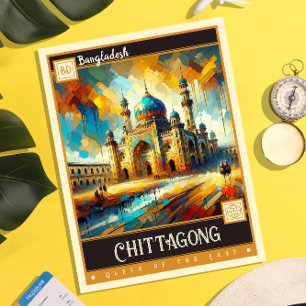 Chittagong, Bangladesh Måla Vintage Vykort