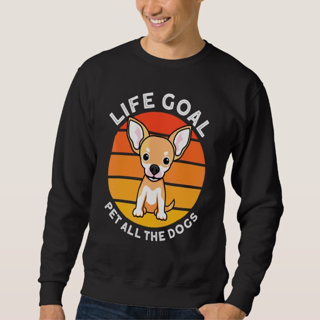 Chiuahaha-Hund - livets mål gör allt du kan Lång Ärmad Tröja (Framsida)