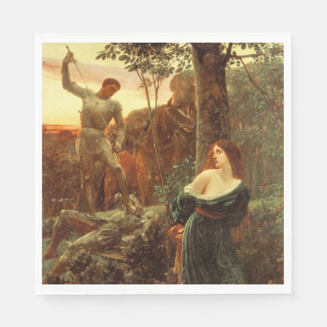 Chivalry (av Frank Dicksee) Pappersservett (Framsidan)