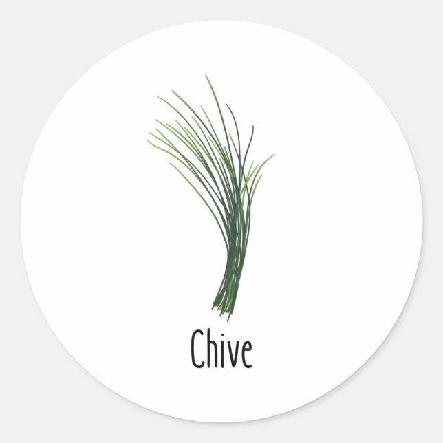 Chives Spices-Örter Runt Klistermärke (Framsida)