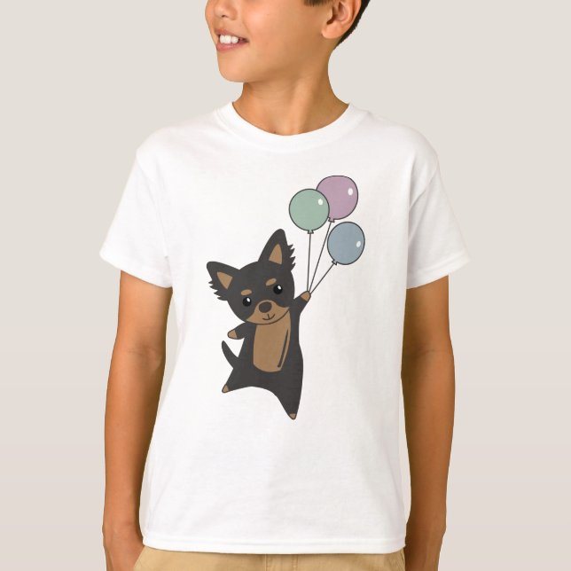 Chiwawa-Hund flyger upp med ballonger T Shirt (Framsida)