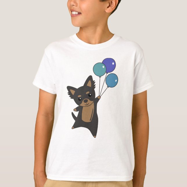 Chiwawa-Hund flyger upp med ballonger T Shirt (Framsida)