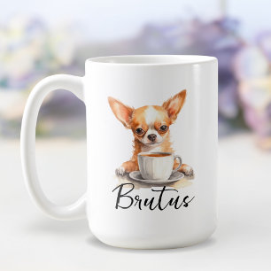 Chiwawa hund med kaffe mugg, hund med attityd kaffemugg