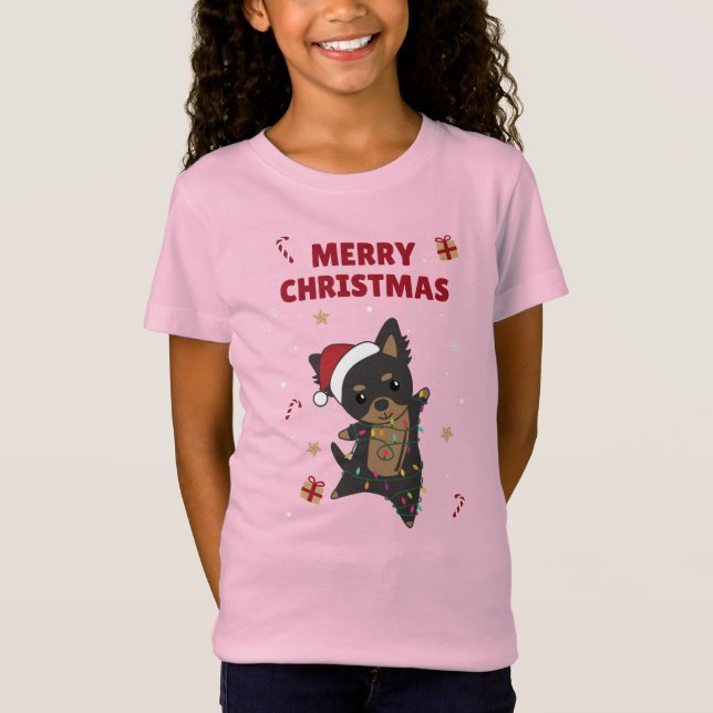 Chiwawa-Hund Winter Animals Hundar T-Shirt (Framsida)