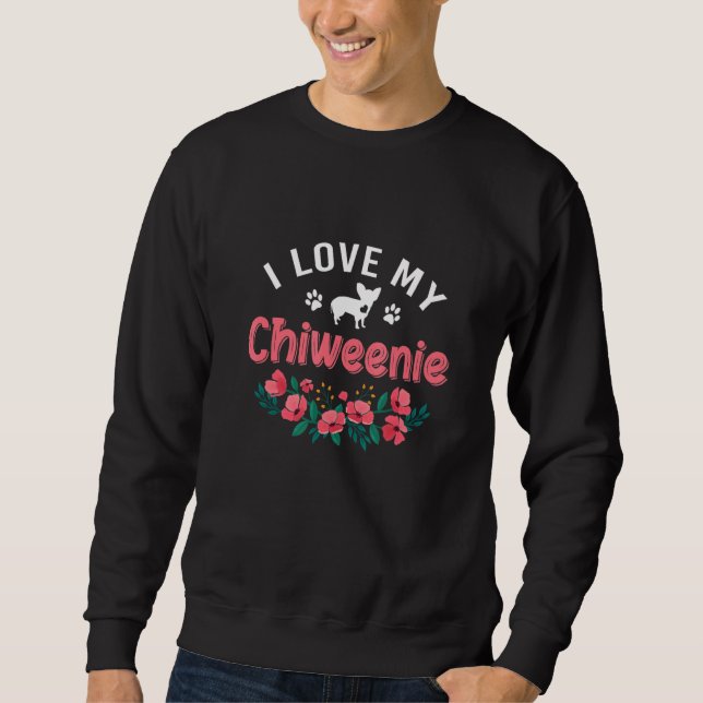 Chiweenie Hund for Women Cute Chiweenie Hund Jesus Lång Ärmad Tröja (Framsida)
