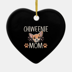 chiweenie mamma chihuahua gullig hundägare kärle julgransprydnad keramik