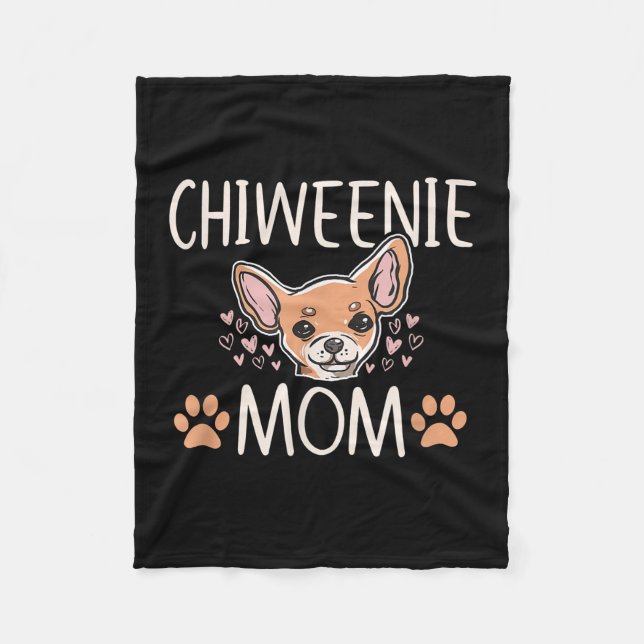 chiweenie mamma chihuahua gullig hundägare kärlek  fleecefilt (Framsidan)