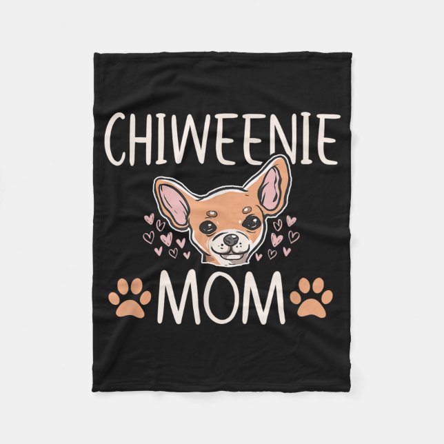 chiweenie mamma chihuahua gullig hundägare kärlek  fleecefilt (Framsidan)