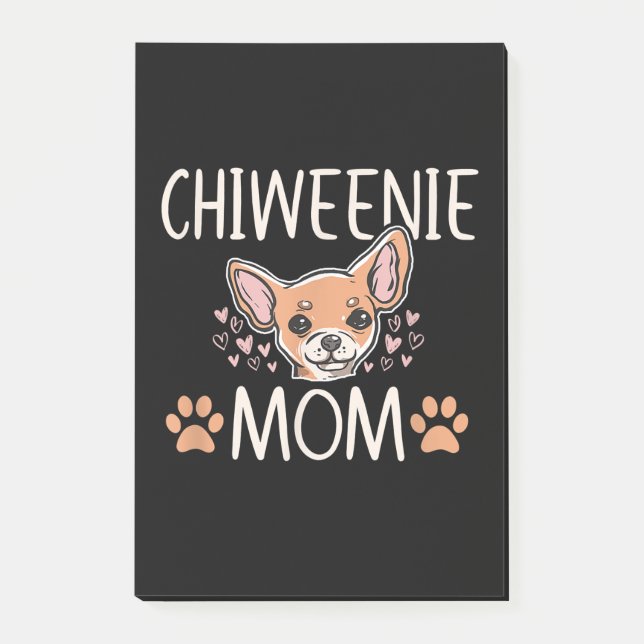 chiweenie mamma chihuahua gullig hundägare kärlek  post-it block (Framsida)