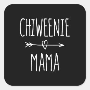 Chiweenie mamma chihuahua mamma-gåva fyrkantigt klistermärke