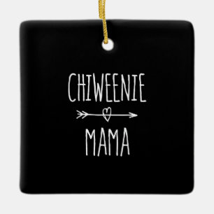 Chiweenie mamma chihuahua mamma-gåva julgransprydnad keramik