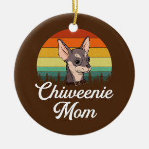 Chiweenie mamma chiweenie julgransprydnad keramik