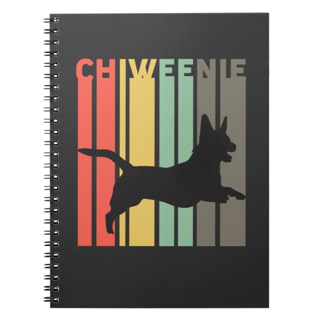 Chiweenie Silhouette - gullig Chiweenie hundgåva Anteckningsbok (Framsidan)
