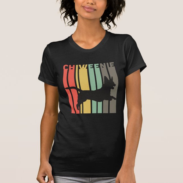 Chiweenie Silhouette - gullig Chiweenie hundgåva T Shirt (Framsida)