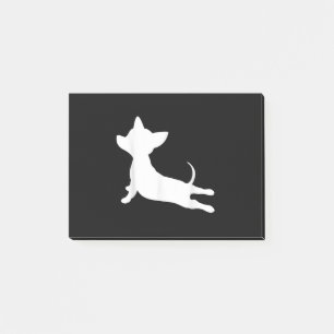 Chiweenie yoga ness gift, chihuahua dachshund post-it block