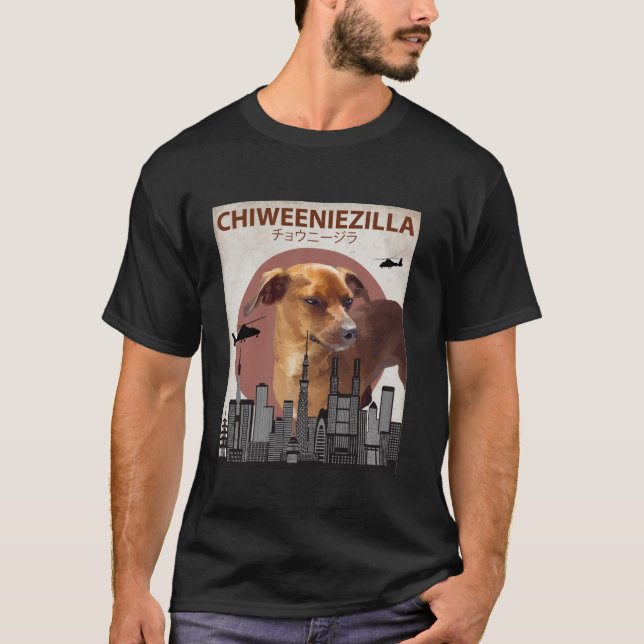 Chiweeniezilla Funny Chiweenie T Shirt Hundälskare (Framsida)