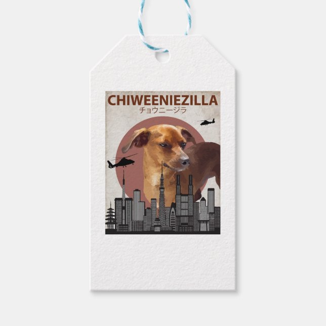 Chiweeniezilla Funny Chiweenie T-Shirt-Hundälskare Presentetikett (Framsidan)
