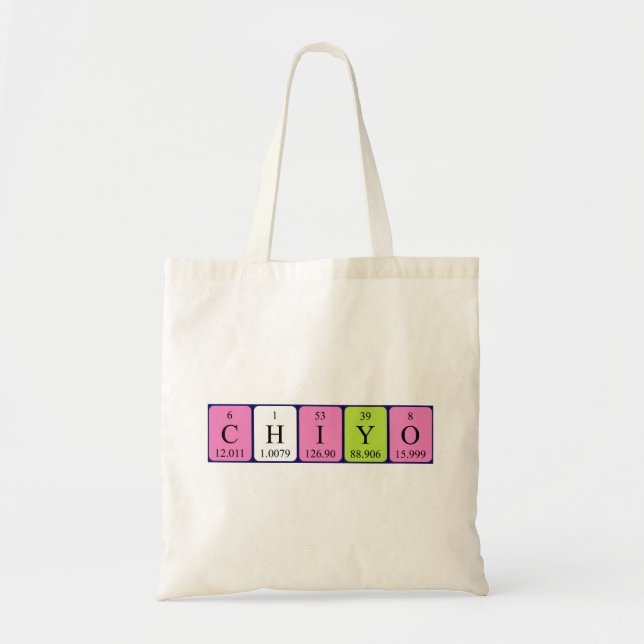 Chiyo Periote bord namn tote bag Tygkasse (Framsidan)