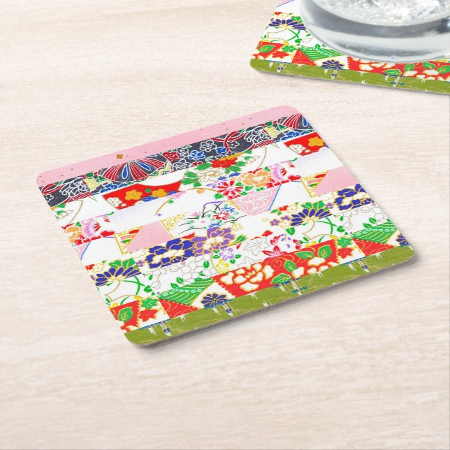 Chiyogami Ris Papprare Mönster Underlägg Papper Kvadrat (Vinklad)