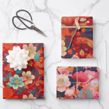 Chiyogami Yuzen Washi Stil mönster