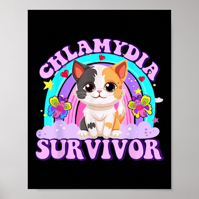 Chlamydia Survivor Cat Rainbow Poster (Framsidan)