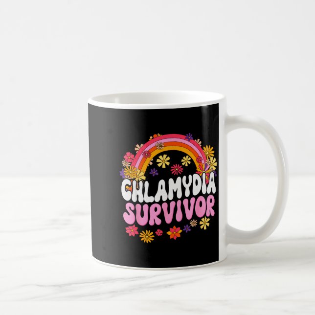 Chlamydia Survivor Funny Graphic  Kaffemugg (Höger)