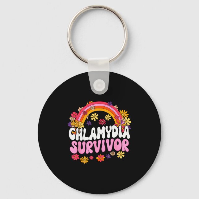 Chlamydia Survivor Funny Graphic  Nyckelring (Framsida)