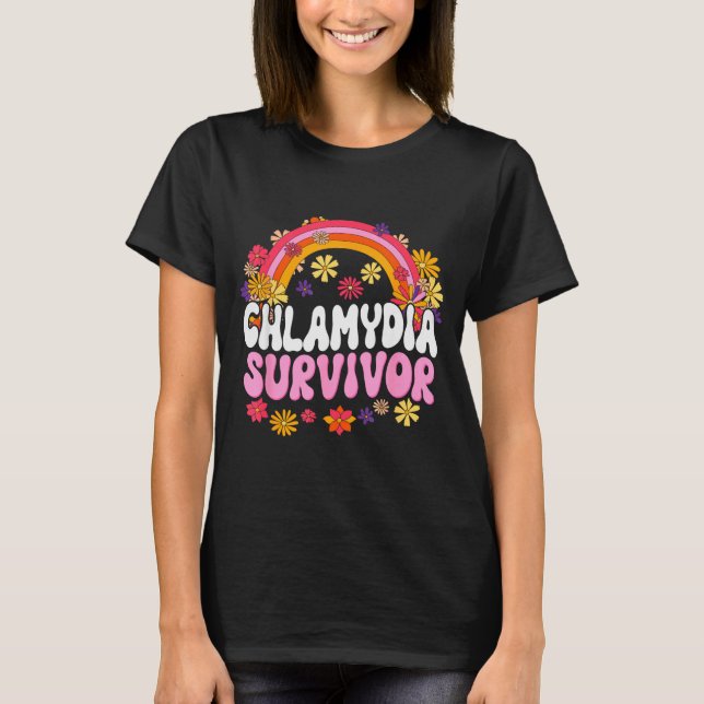 Chlamydia Survivor Funny Graphic  T Shirt (Framsida)