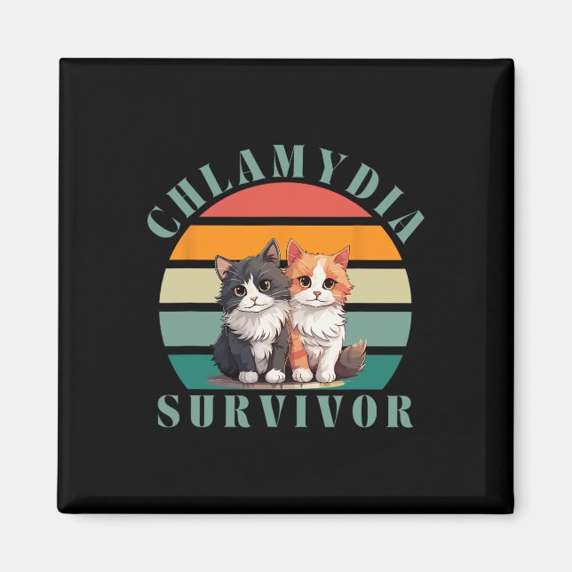 Chlamydia Survivor Retro Sarcastic Ironic Y2k Inap Magnet (Framsidan)