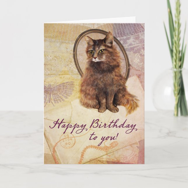 Chloe Cat Card från födelsedagen Kort (Framsida)