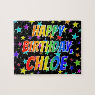 ’CHLOE’ First Namn, Roligt ’GRATTIS PÅ FÖDELSEDAGE Pussel