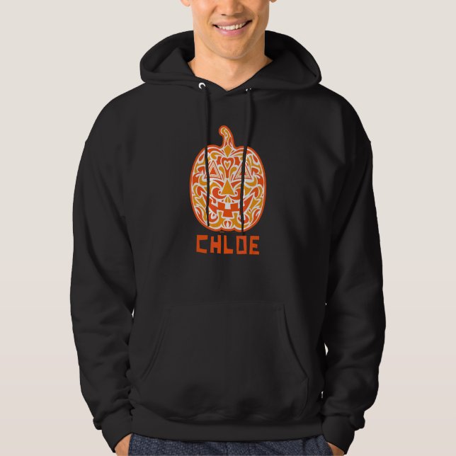 Chloe Halloween Socker Skalle Design Hoodie (Framsida)