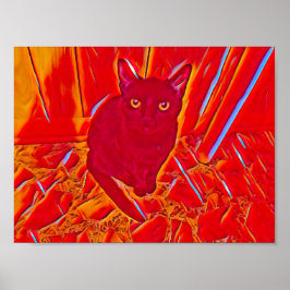 Chloe in Red Flame Paint Poster