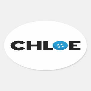 Chloe-knapp Ovalt Klistermärke
