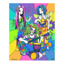 "Chloe,Melody,Harmony" Flower Fairy Band Poster