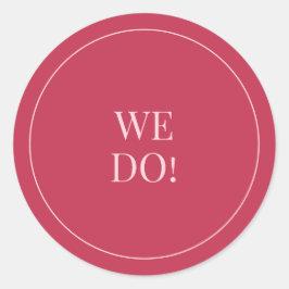 CHLOE Modern Bold Rosa Bröllop Kuvert-etikett Runt Klistermärke