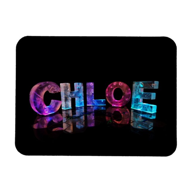 Chloe- Popular Girls Namn i 3D Ljus Magnet (Horisontell)