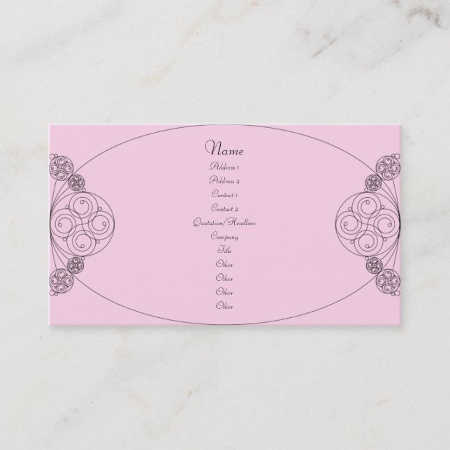 Chloe - rosa visitkort (Framsida)